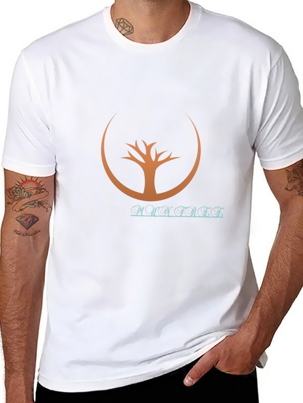 Modern Tree Graphic Black T-Shirt