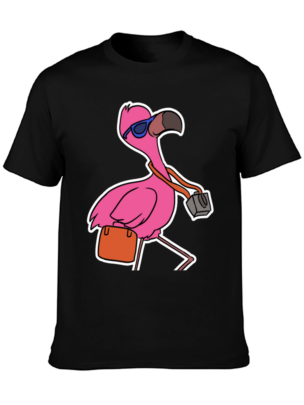 Flamingo Tourist Graphic Tee - Quirky Vacation Vibes