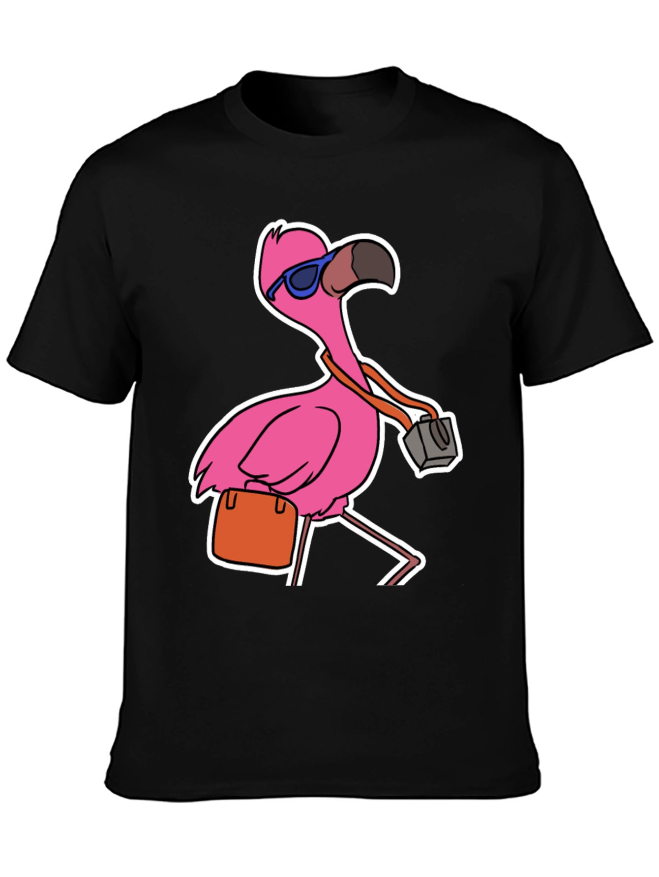 Flamingo Tourist Graphic Tee - Quirky Vacation Vibes