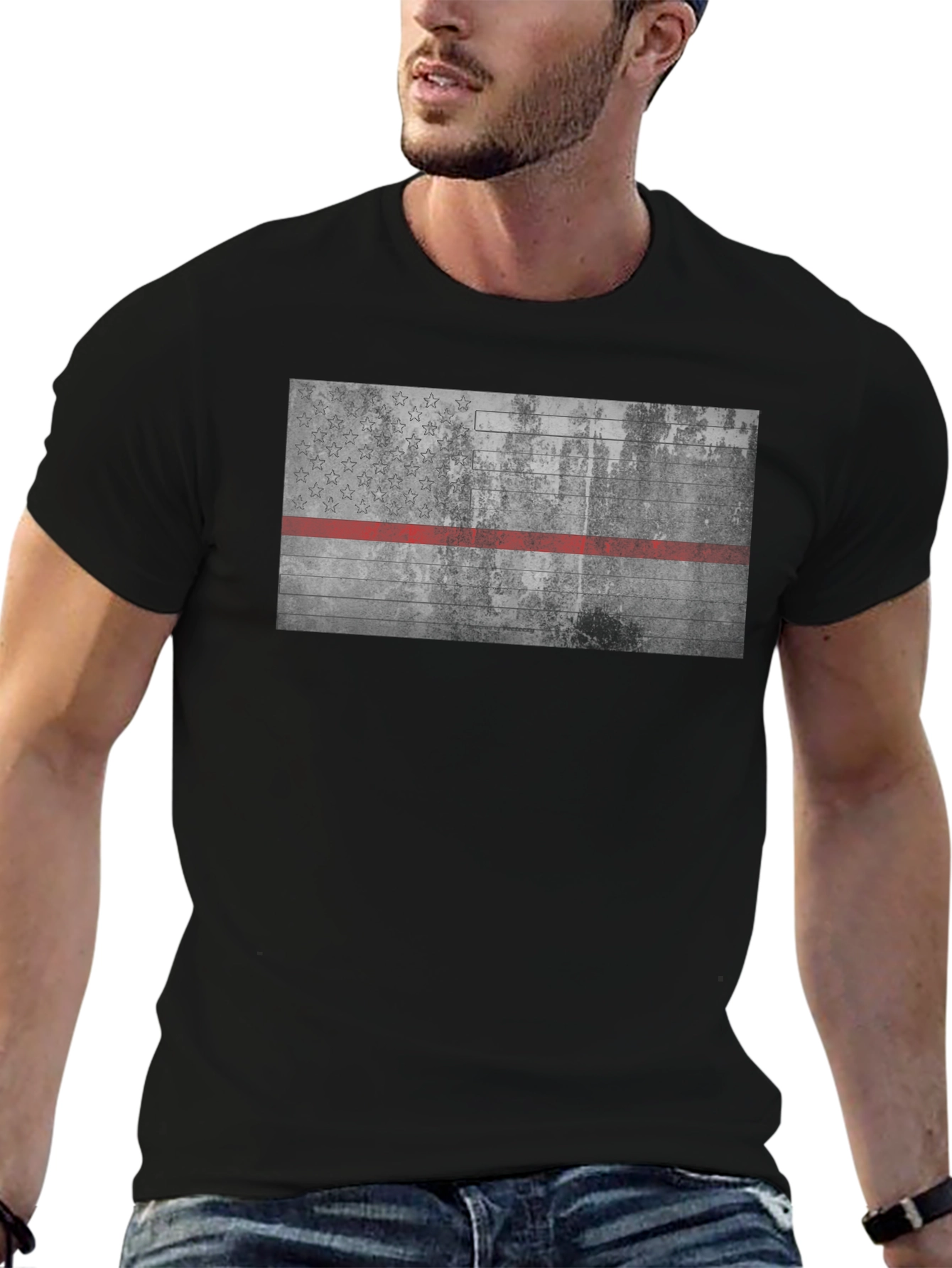 Thin Red Line American Flag Graphic Tee