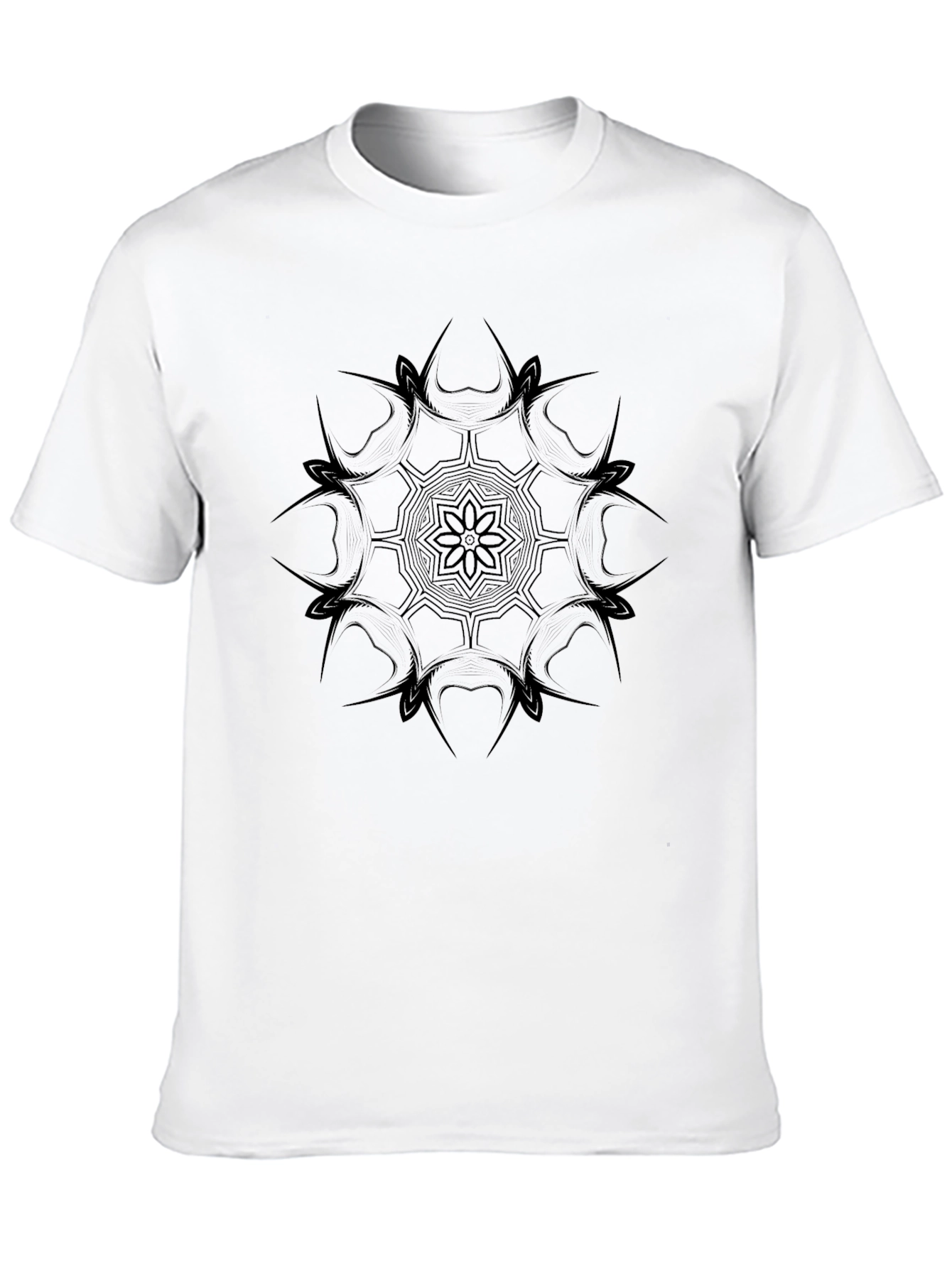 Black Mandala Graphic Tee - Stylish Mens Casual Wear