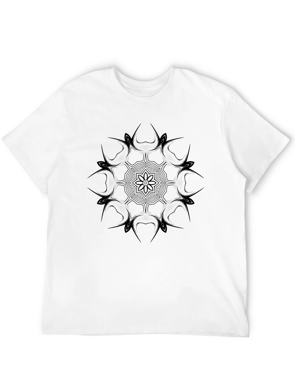 Black Mandala Graphic Tee - Stylish Mens Casual Wear