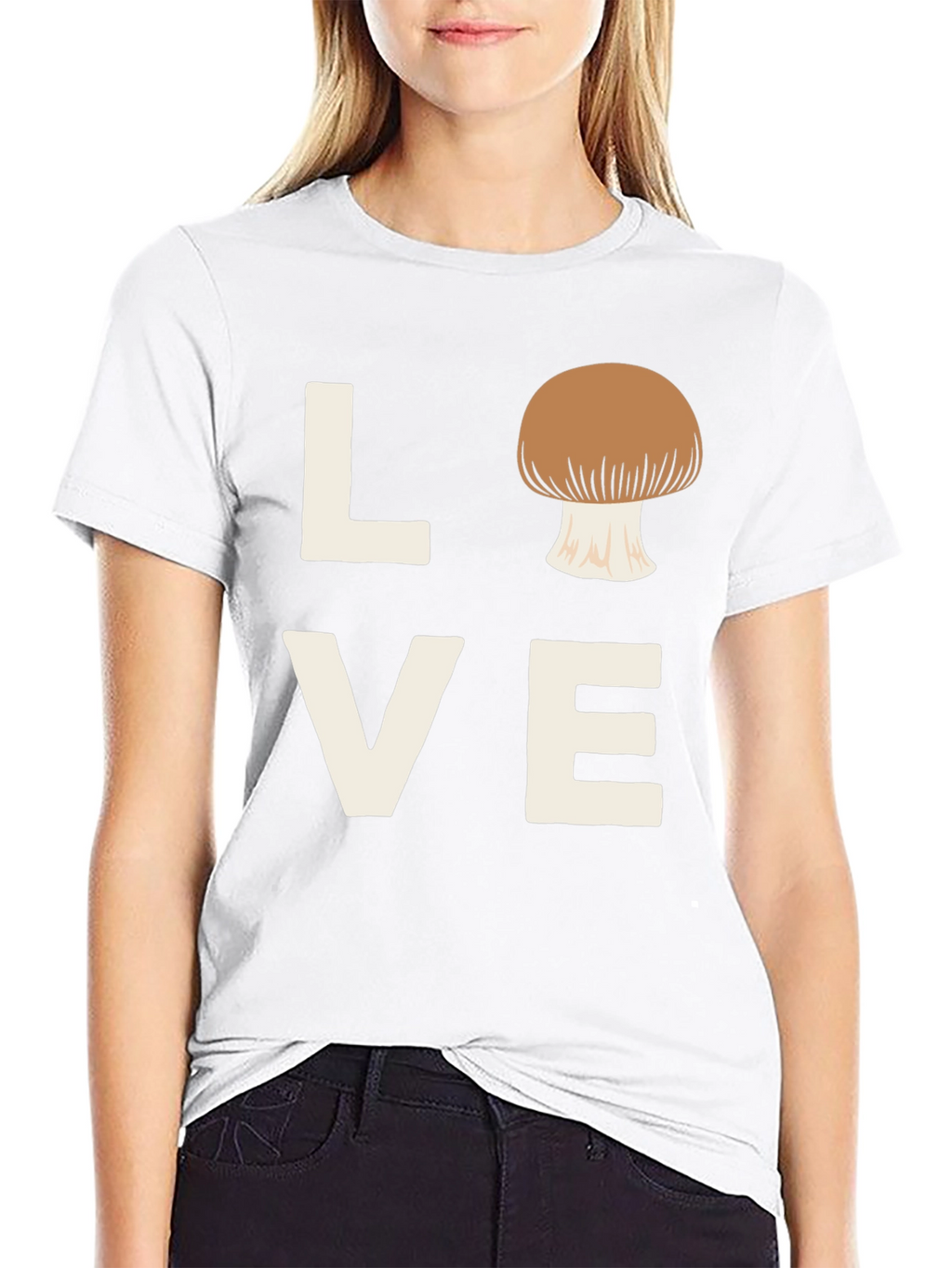 Love Mushroom Black T-Shirt