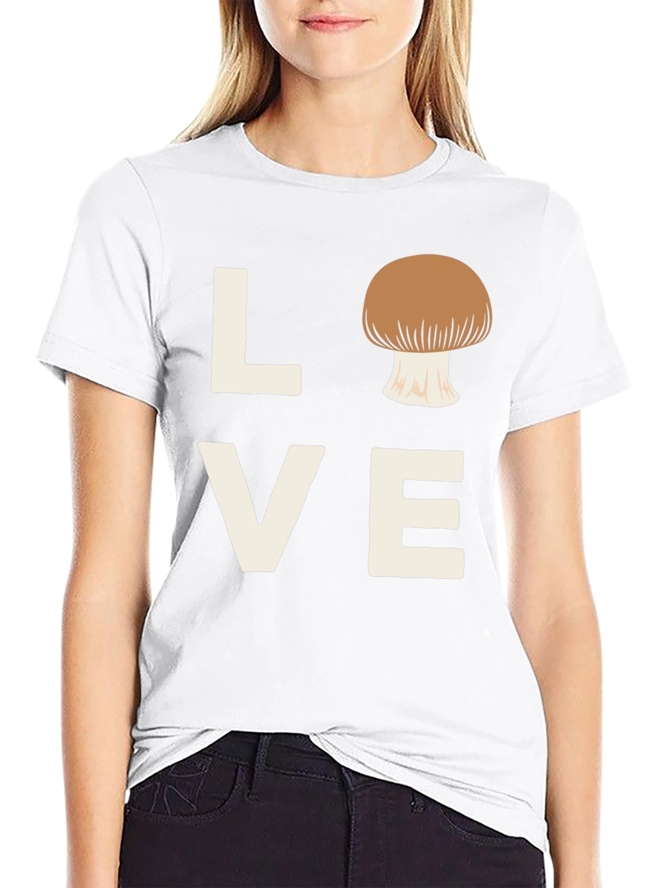 Love Mushroom Black T-Shirt