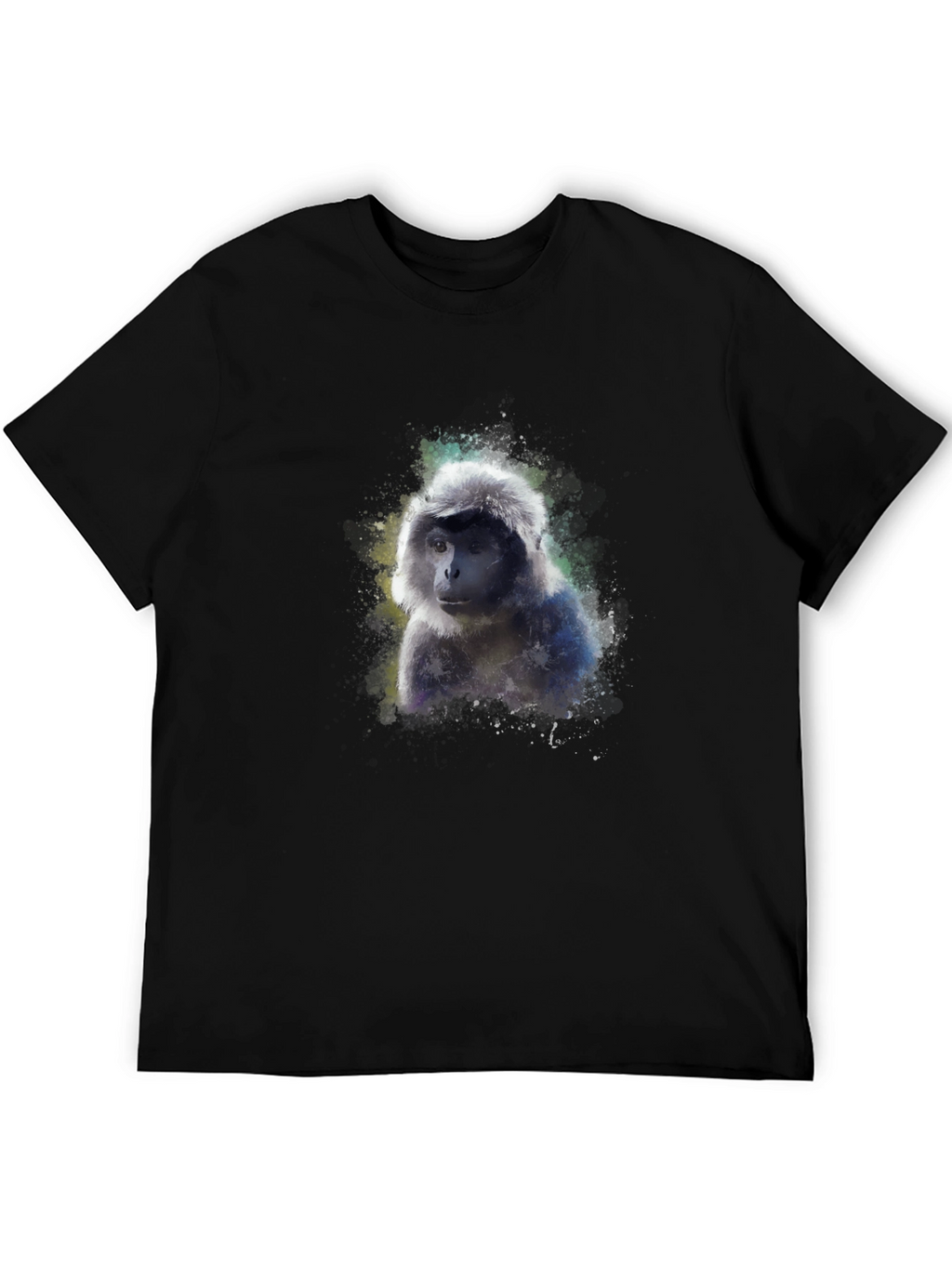 Monkey Graphic Black T-Shirt - Unique Artistic Design