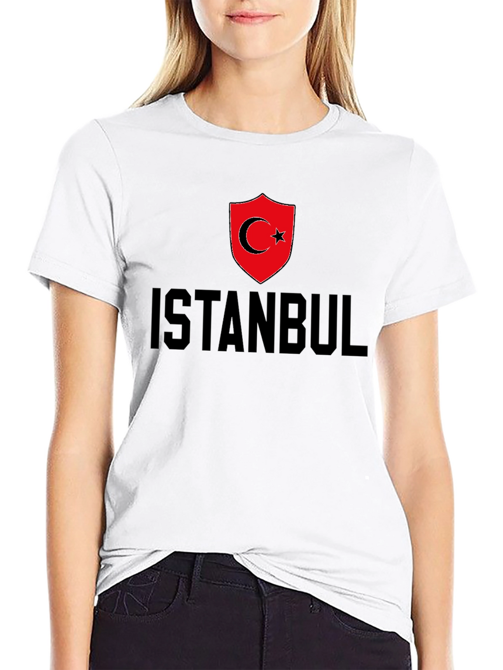 Istanbul Turkey Flag Graphic Tee - Black Cotton T-Shirt