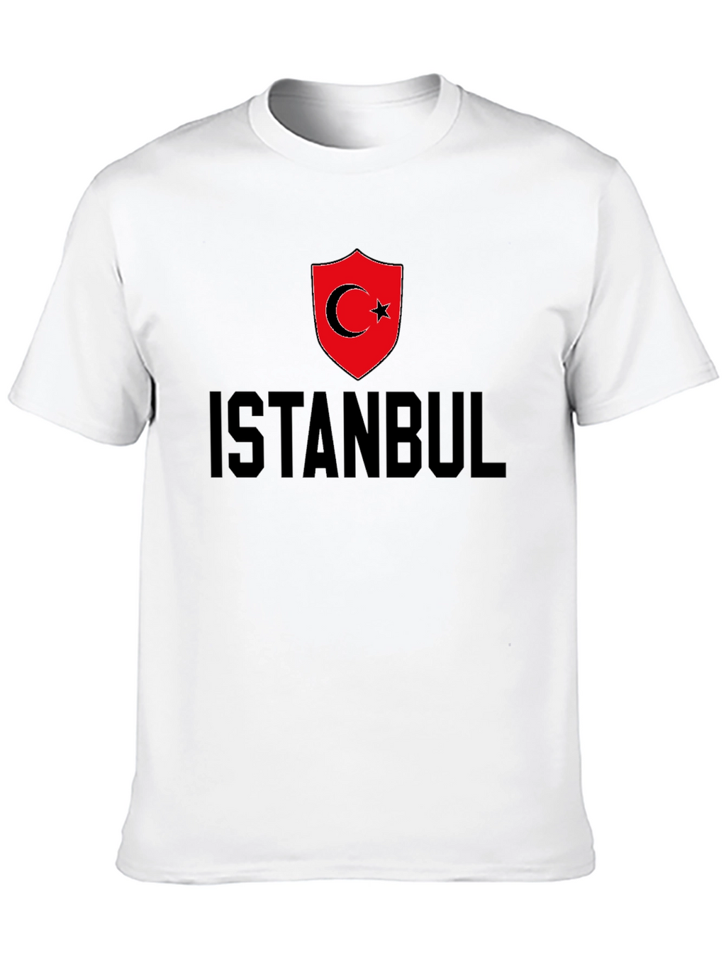 Istanbul Turkey Flag Graphic Tee - Black Cotton T-Shirt