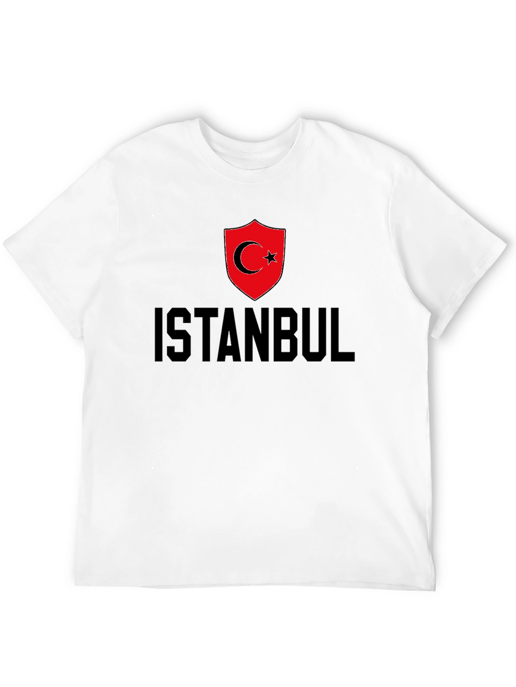 Istanbul Turkey Flag Graphic Tee - Black Cotton T-Shirt