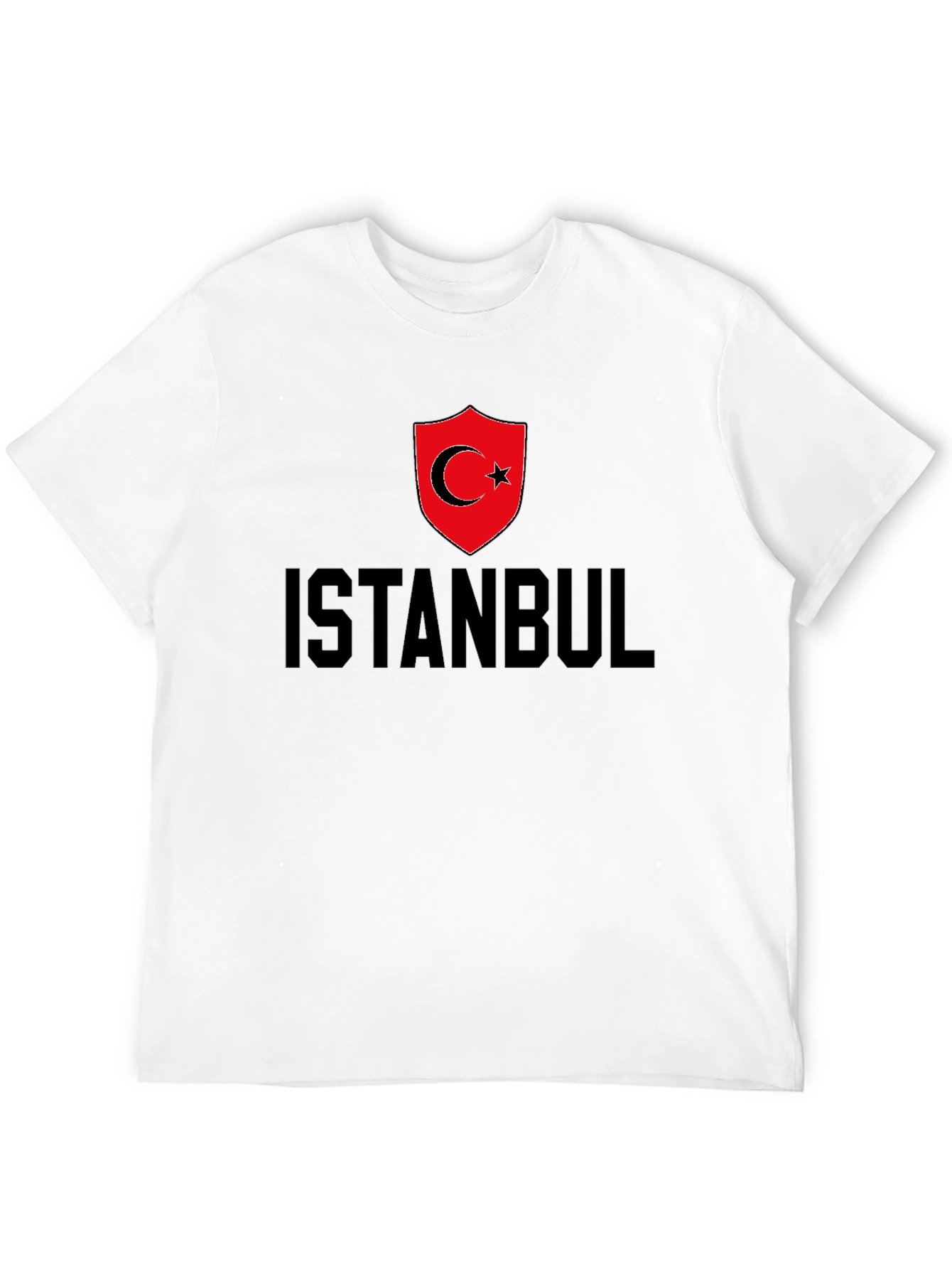 Istanbul Turkey Flag Graphic Tee - Black Cotton T-Shirt