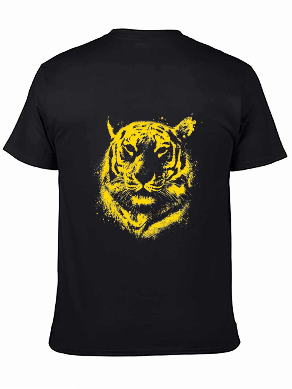 Yellow Tiger Graphic Black T-Shirt
