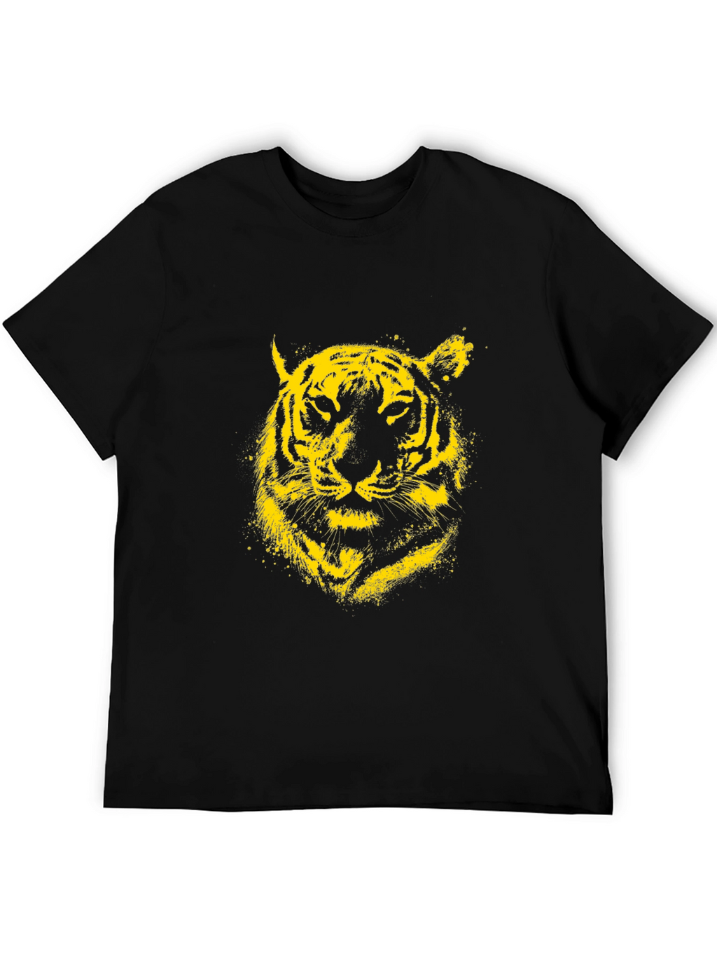 Yellow Tiger Graphic Black T-Shirt