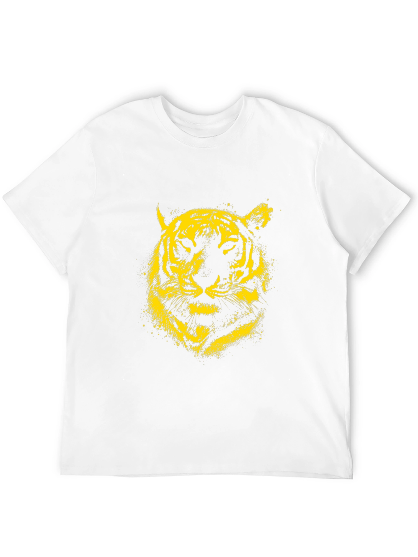 Yellow Tiger Graphic Black T-Shirt