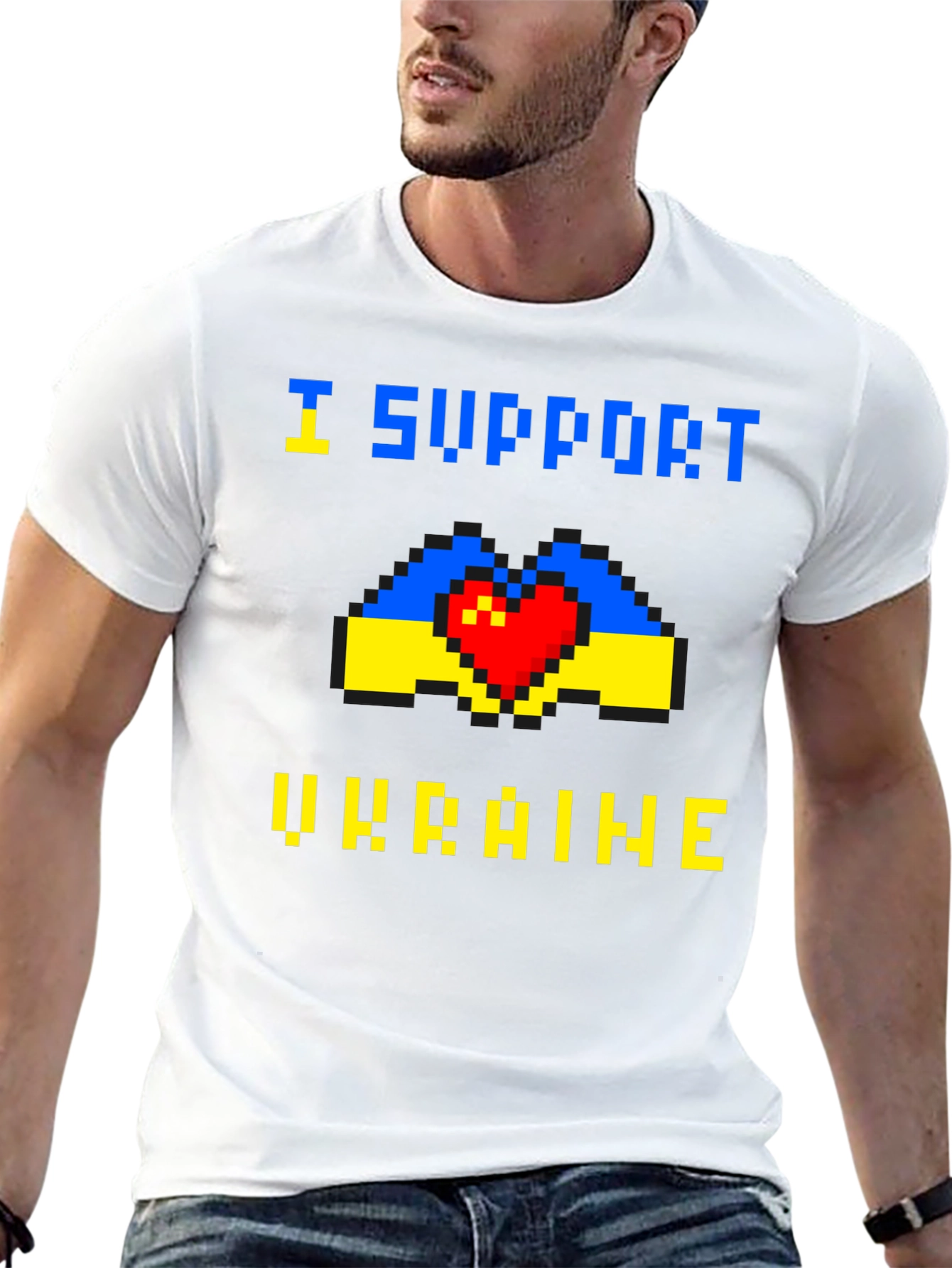 I Support Ukraine Pixel Art T-Shirt