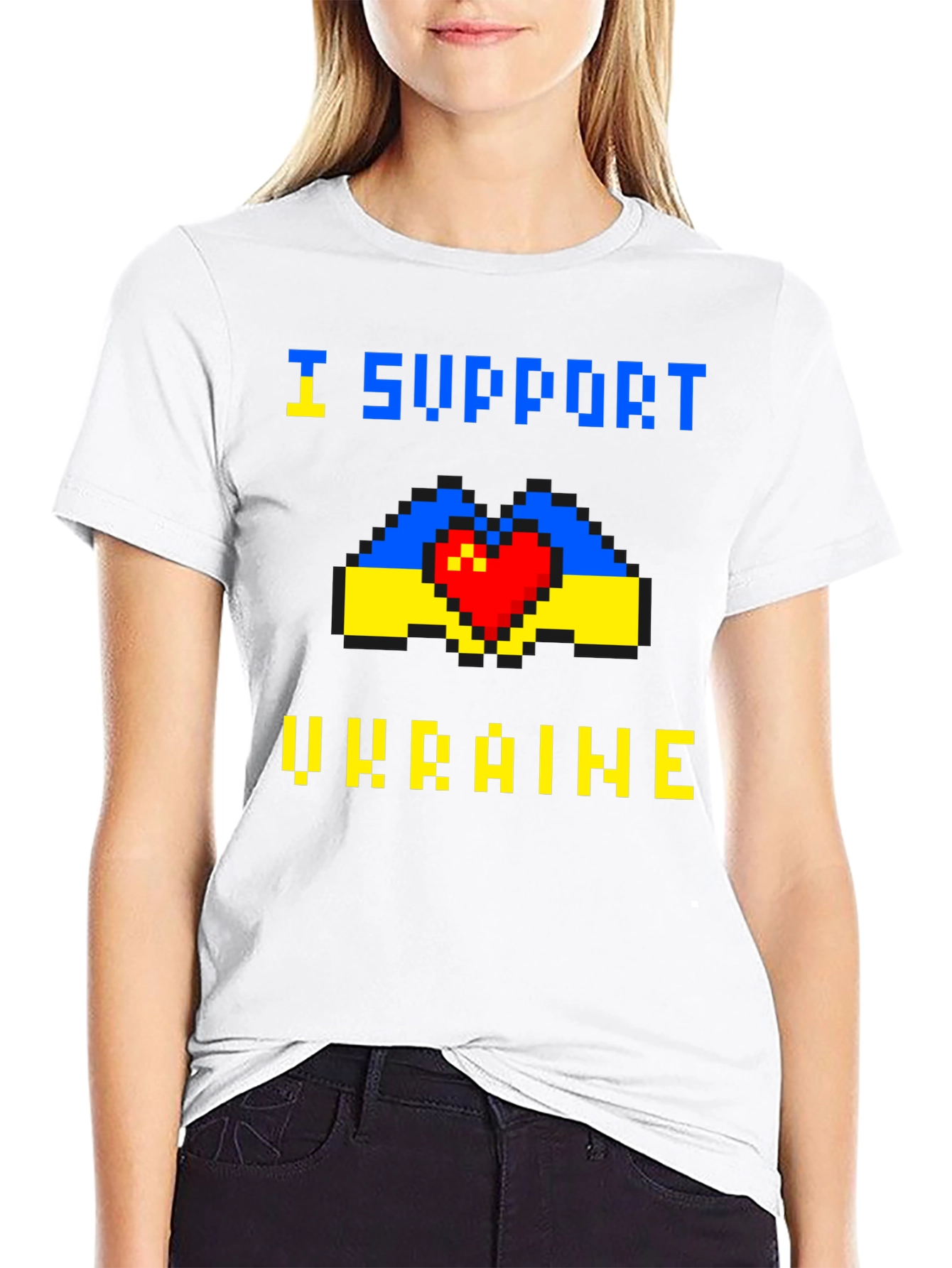I Support Ukraine Pixel Art T-Shirt