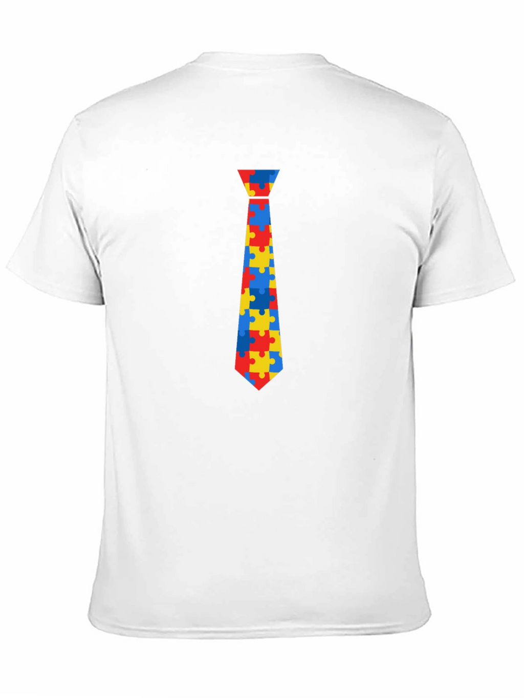 Autism Awareness Puzzle Tie Graphic Tee - Black