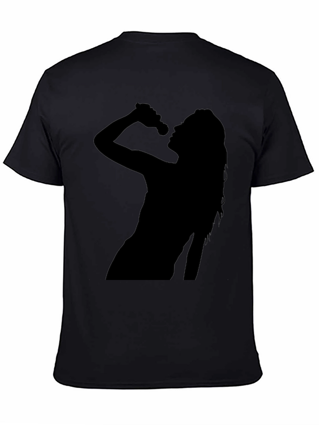 Silhouette Singer Graphic T-Shirt - Casual Black Tee