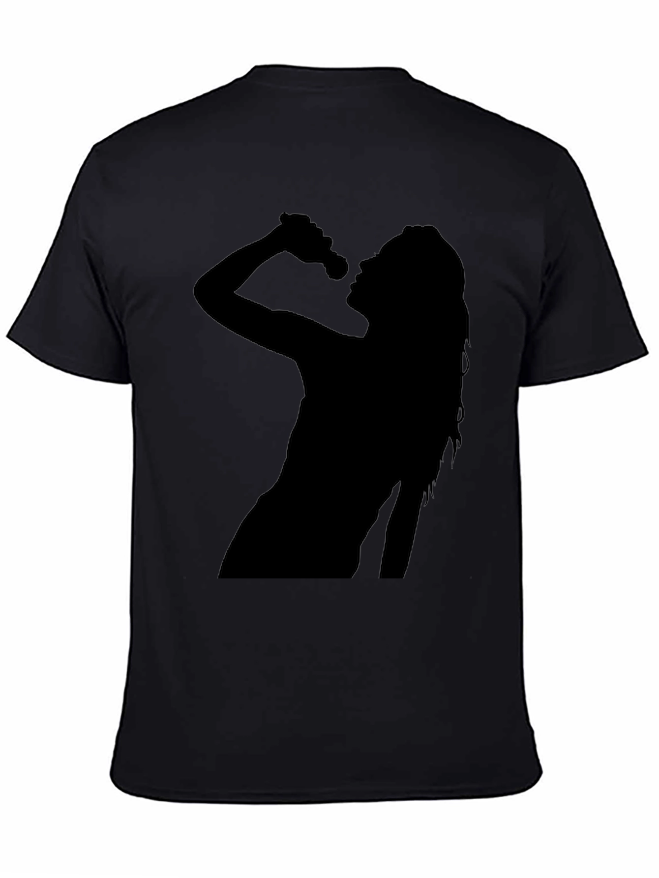 Silhouette Singer Graphic T-Shirt - Casual Black Tee