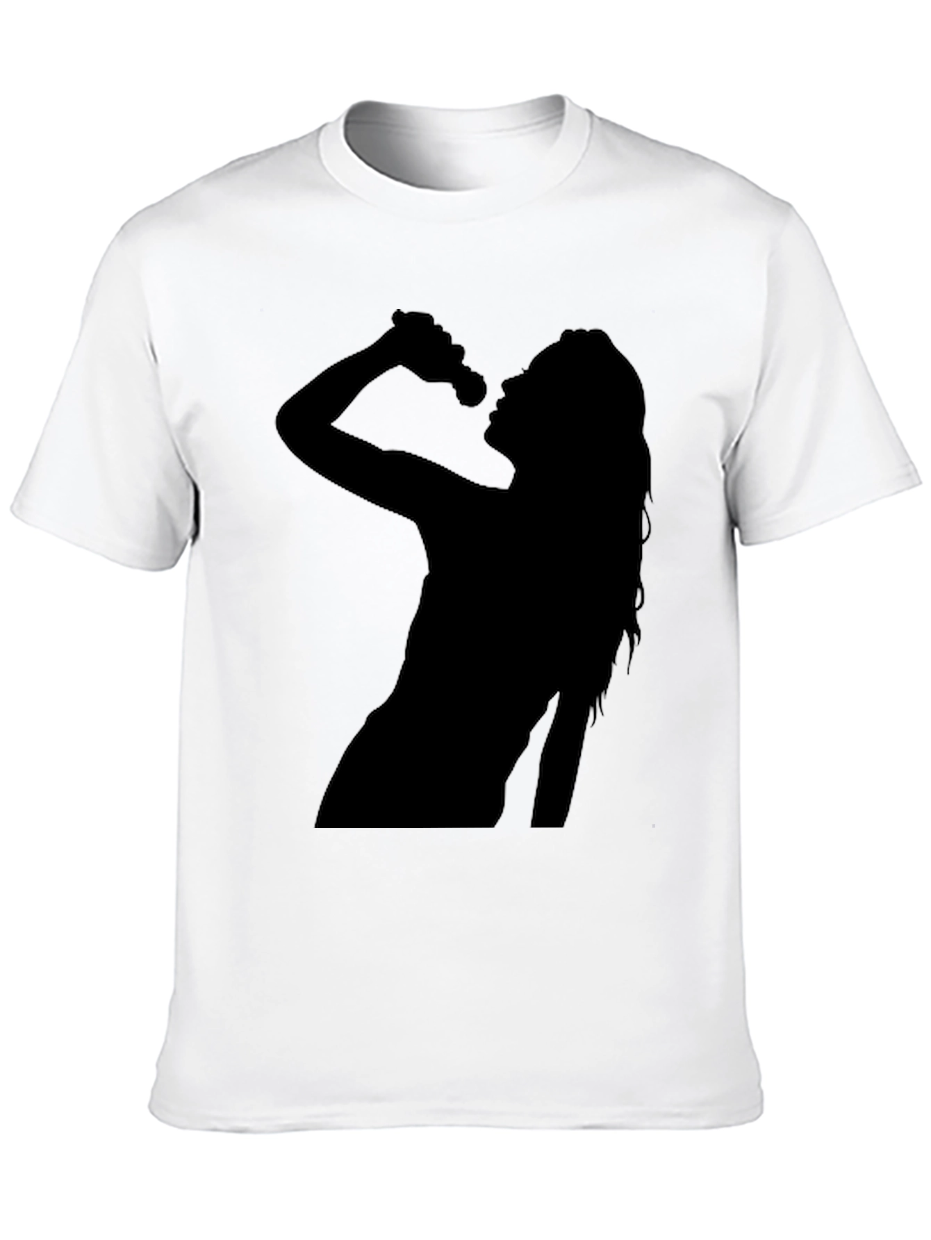 Silhouette Singer Graphic T-Shirt - Casual Black Tee
