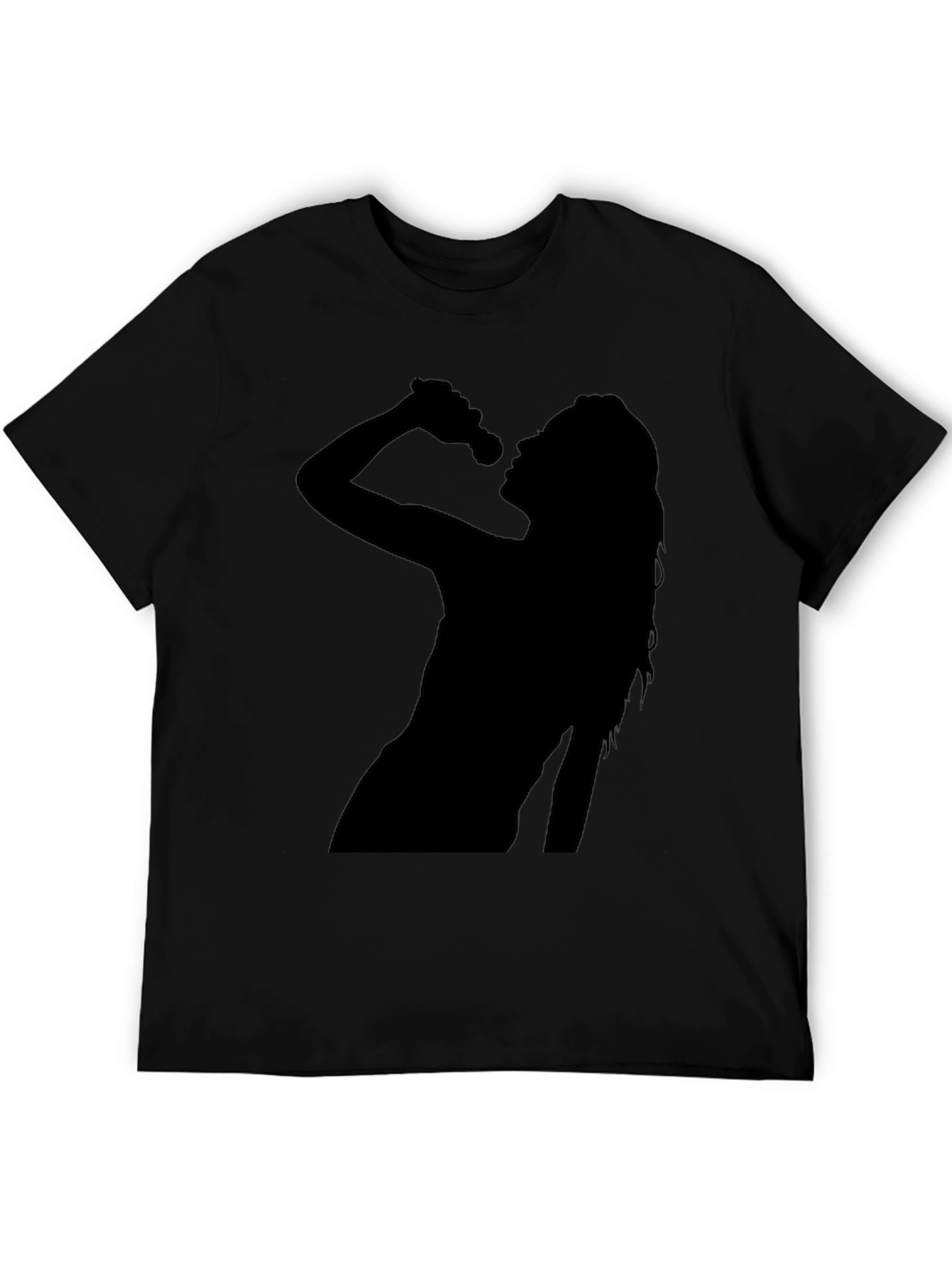 Silhouette Singer Graphic T-Shirt - Casual Black Tee