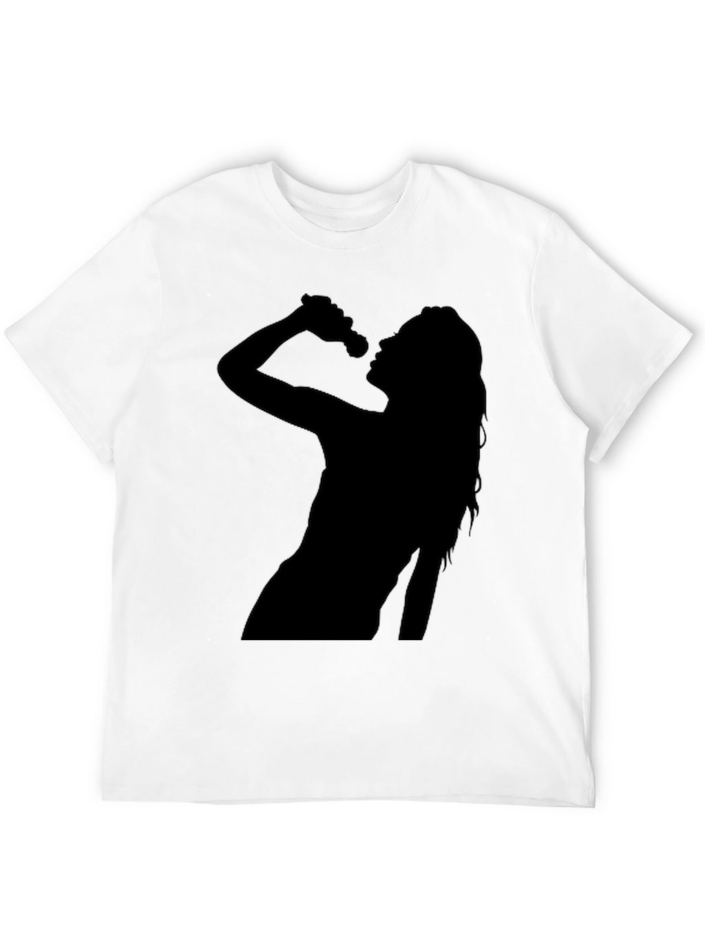 Silhouette Singer Graphic T-Shirt - Casual Black Tee