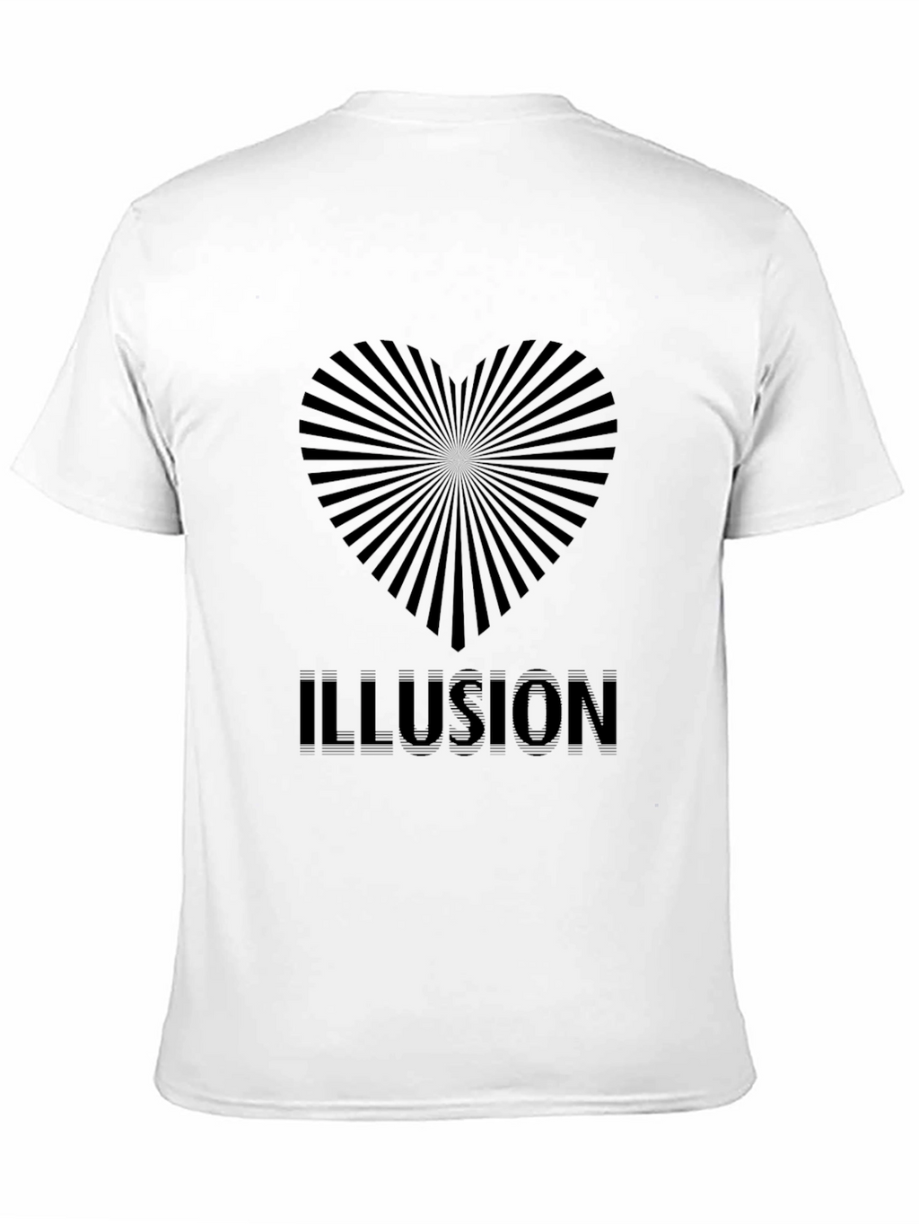 Optical Illusion Heart Black T-Shirt