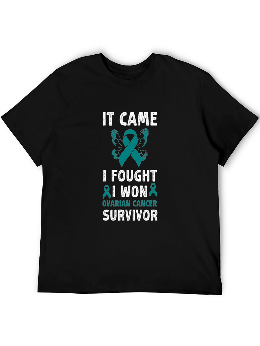Ovarian Cancer Survivor T-Shirt Teal Ribbon