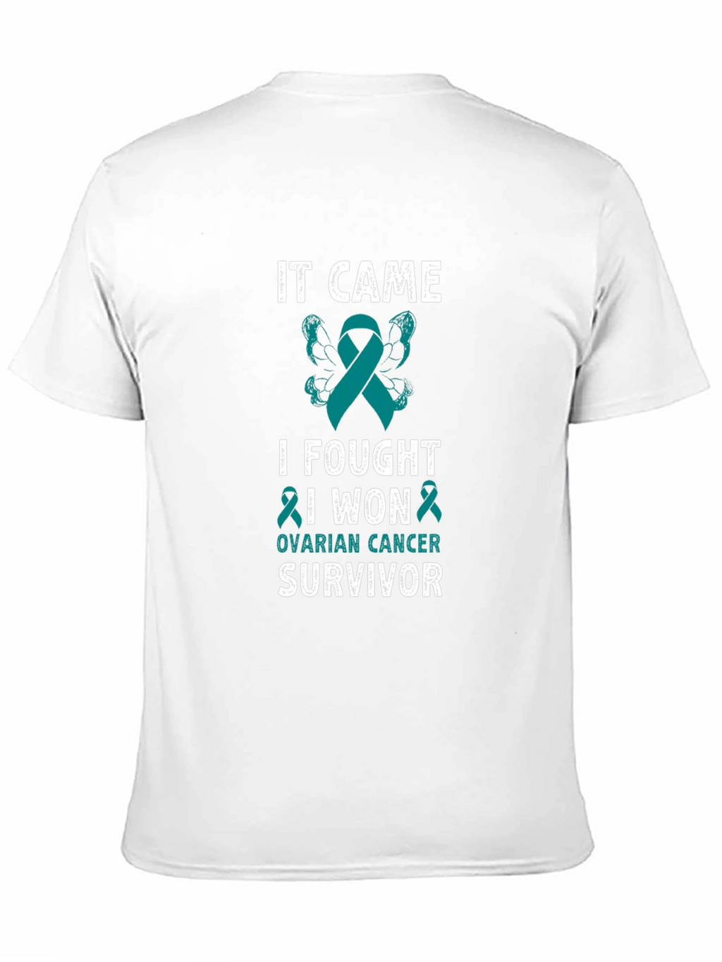 Ovarian Cancer Survivor T-Shirt Teal Ribbon