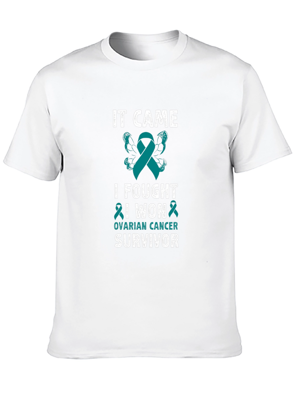 Ovarian Cancer Survivor T-Shirt Teal Ribbon