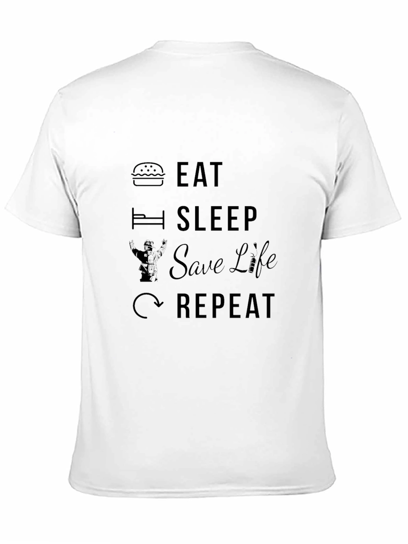 Eat Sleep Save Life Repeat Black T-Shirt