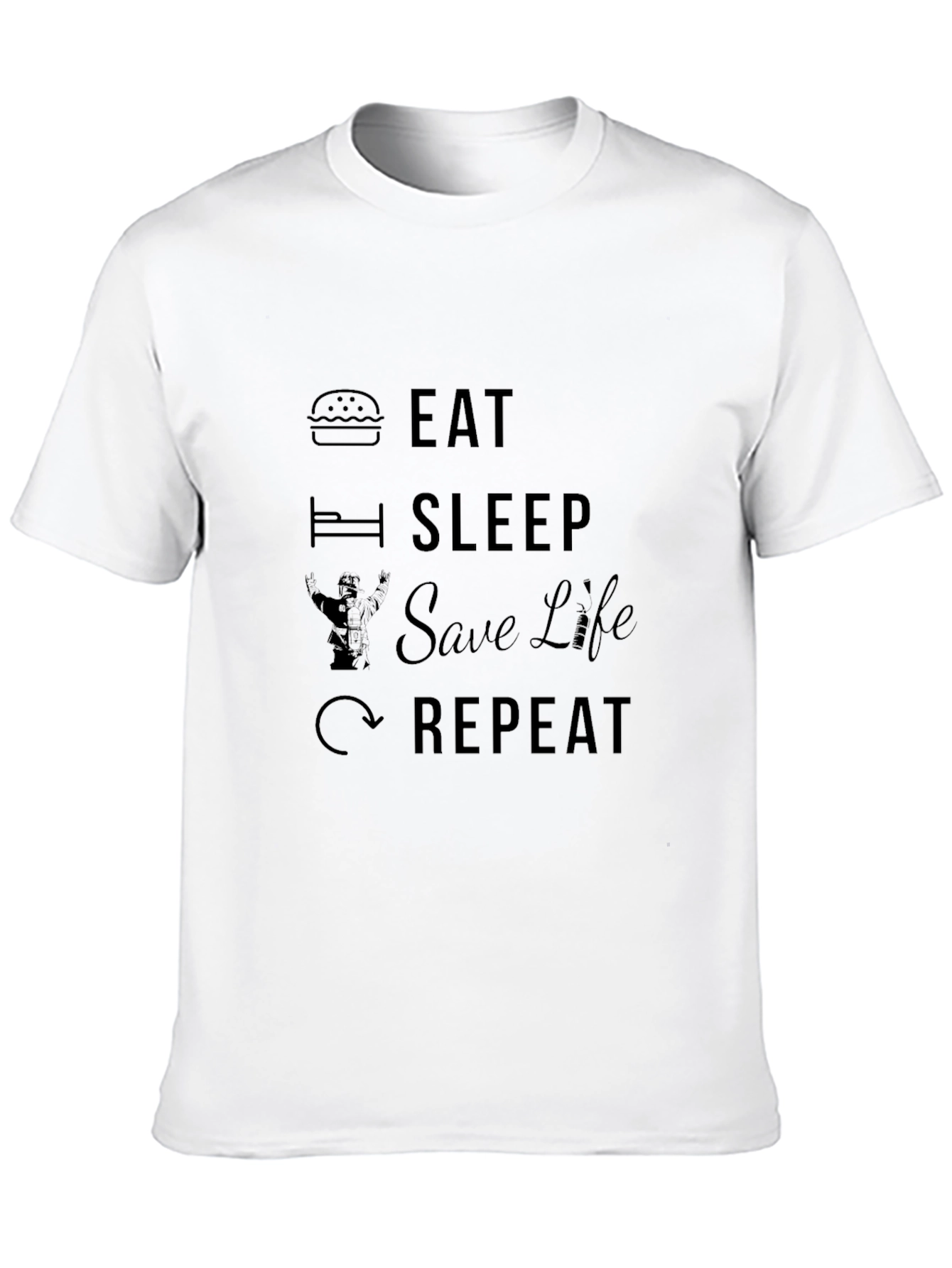 Eat Sleep Save Life Repeat Black T-Shirt