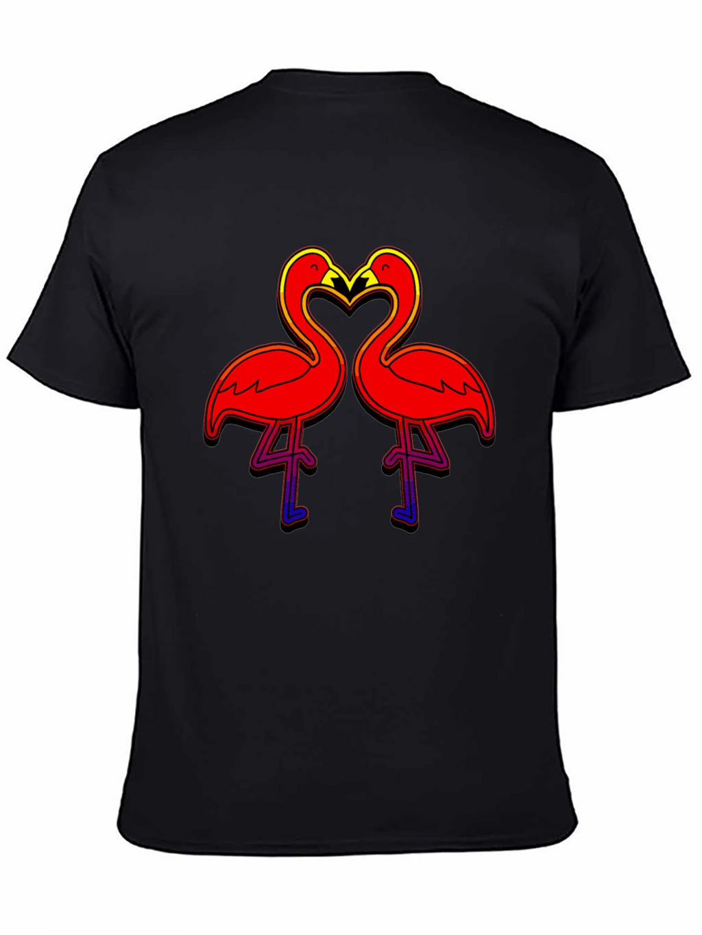 Flamingo Love Graphic T-Shirt - Bold Black Tee