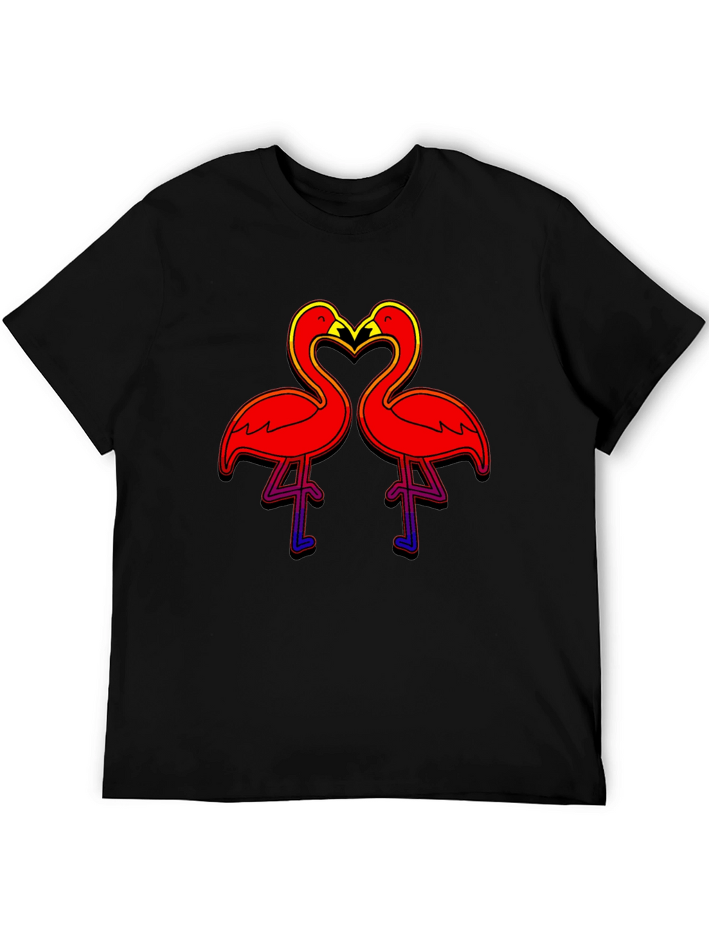 Flamingo Love Graphic T-Shirt - Bold Black Tee