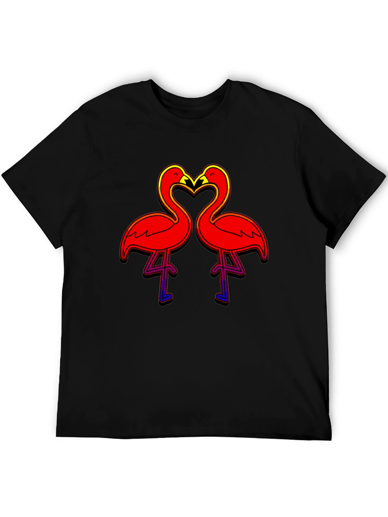 Flamingo Love Graphic T-Shirt - Bold Black Tee