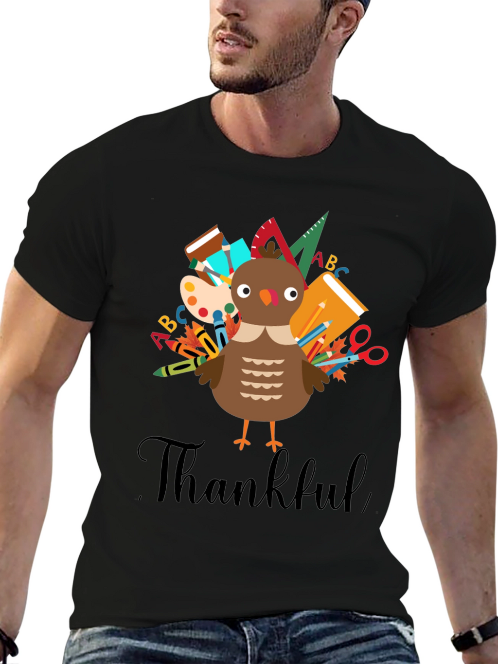 Thankful Turkey Teacher T-Shirt