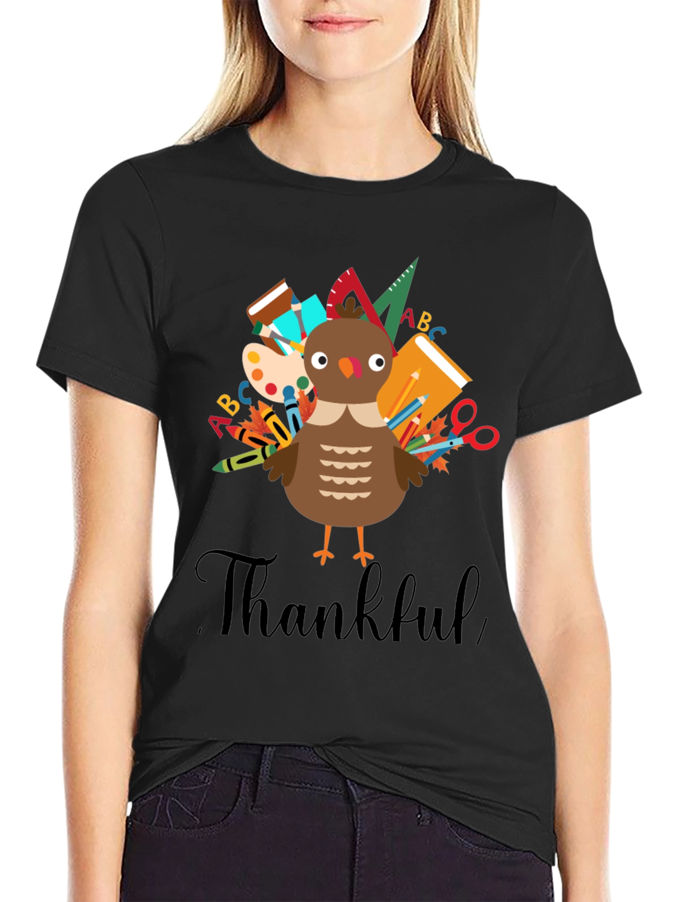 Thankful Turkey Teacher T-Shirt