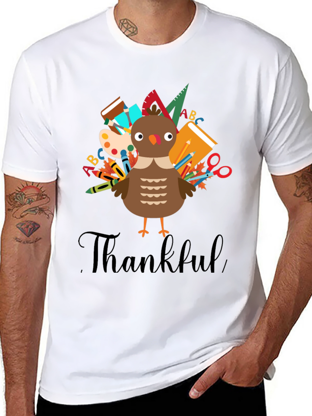 Thankful Turkey Teacher T-Shirt