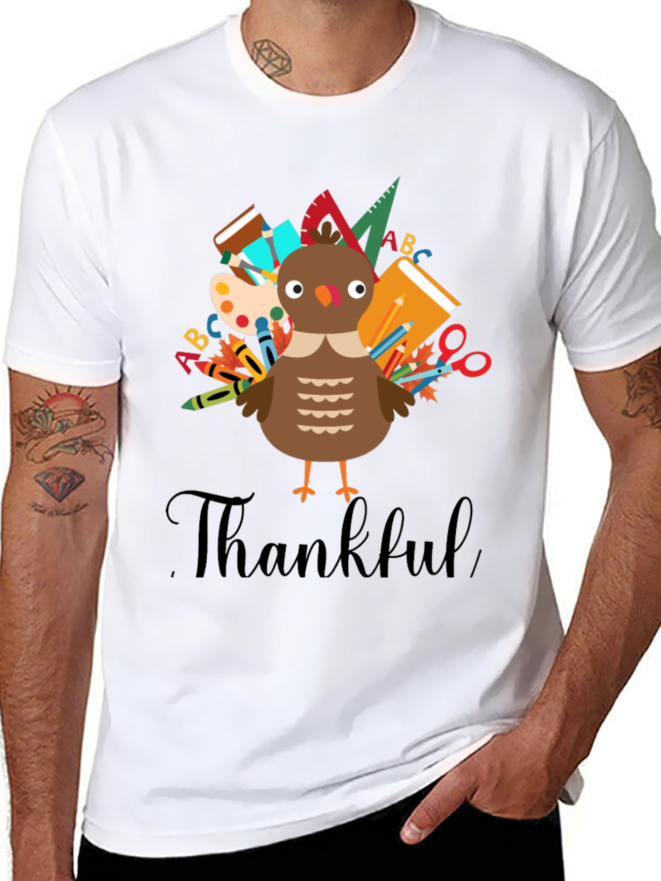 Thankful Turkey Teacher T-Shirt