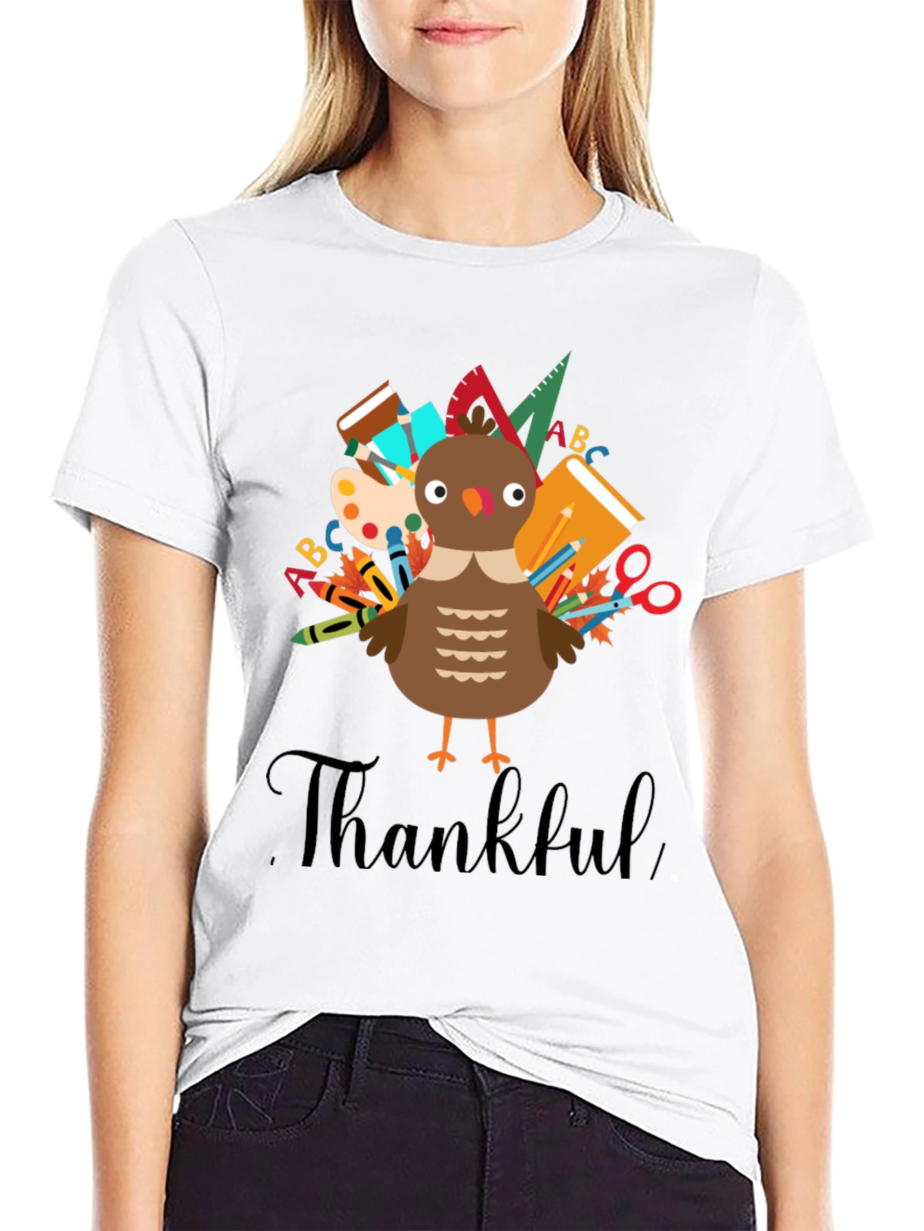 Thankful Turkey Teacher T-Shirt