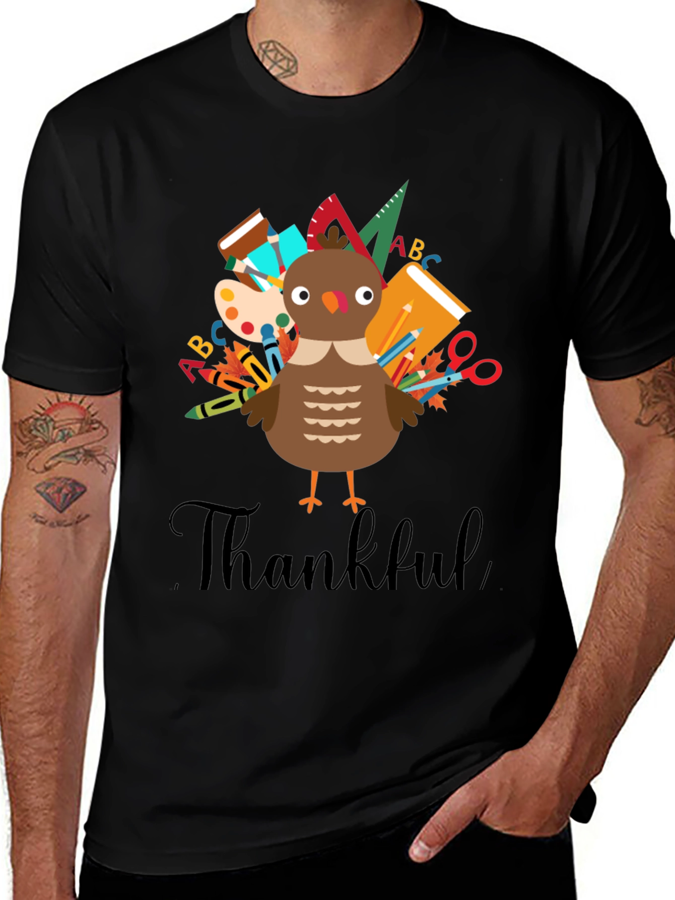 Thankful Turkey Teacher T-Shirt