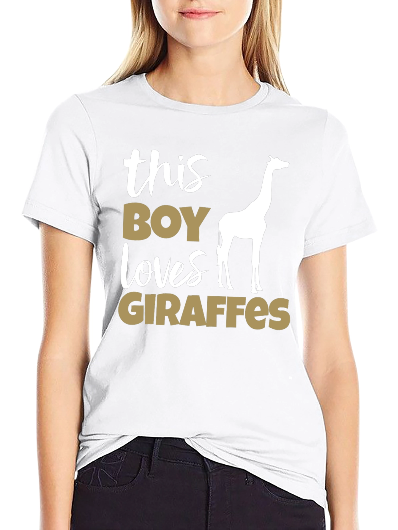 Boy Loves Giraffes Graphic Tee