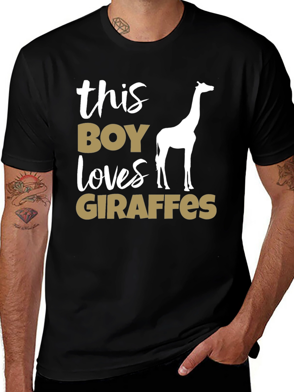 Boy Loves Giraffes Graphic Tee