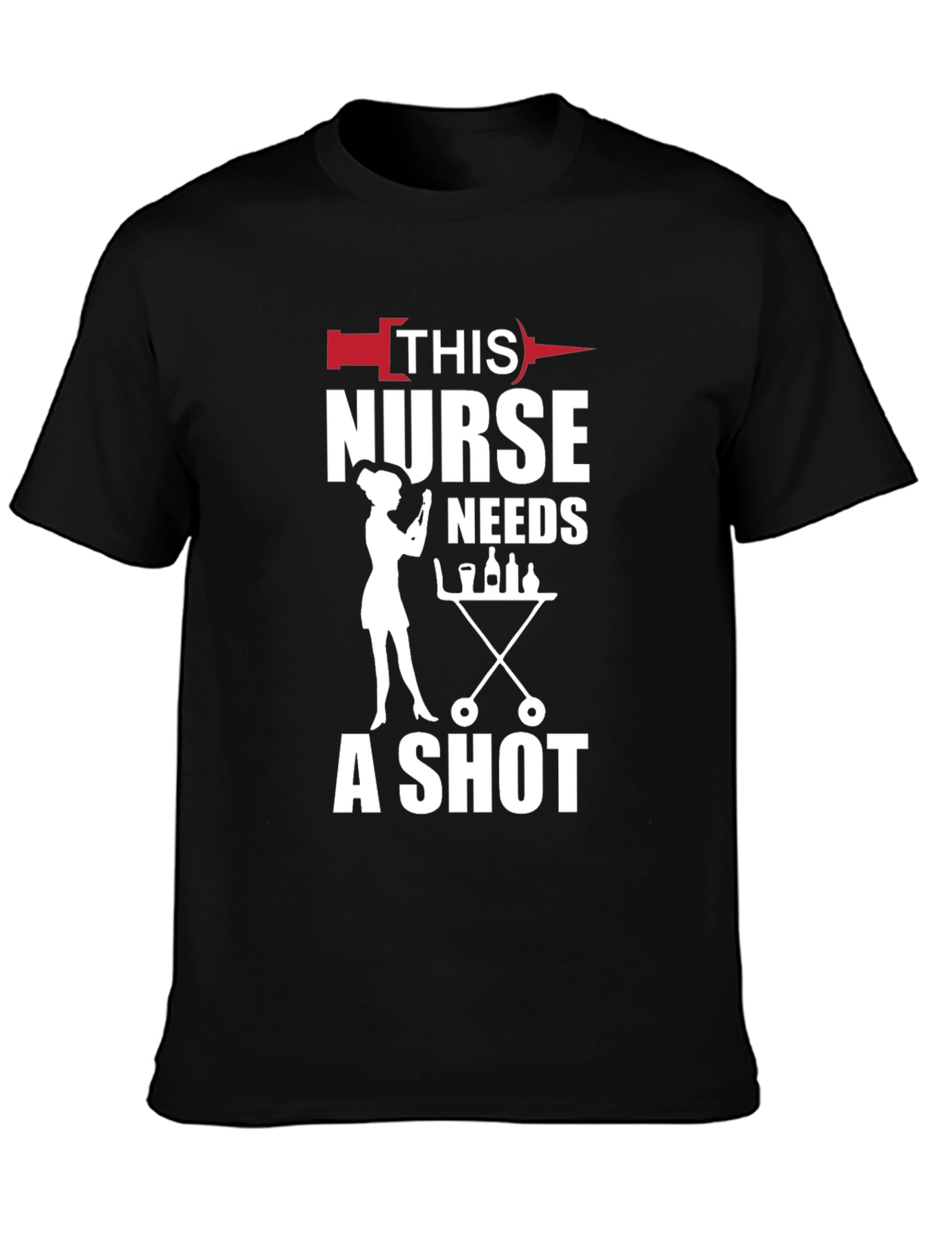 Nurse Shot Black T-Shirt - Humorous Nursing Apparel