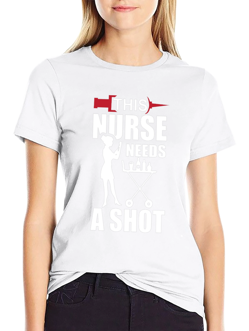 Nurse Shot Black T-Shirt - Humorous Nursing Apparel