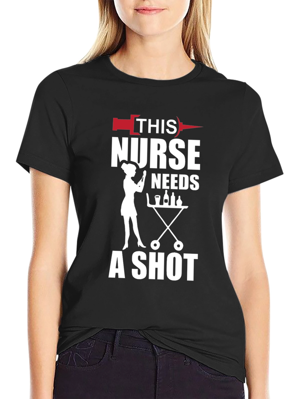 Nurse Shot Black T-Shirt - Humorous Nursing Apparel