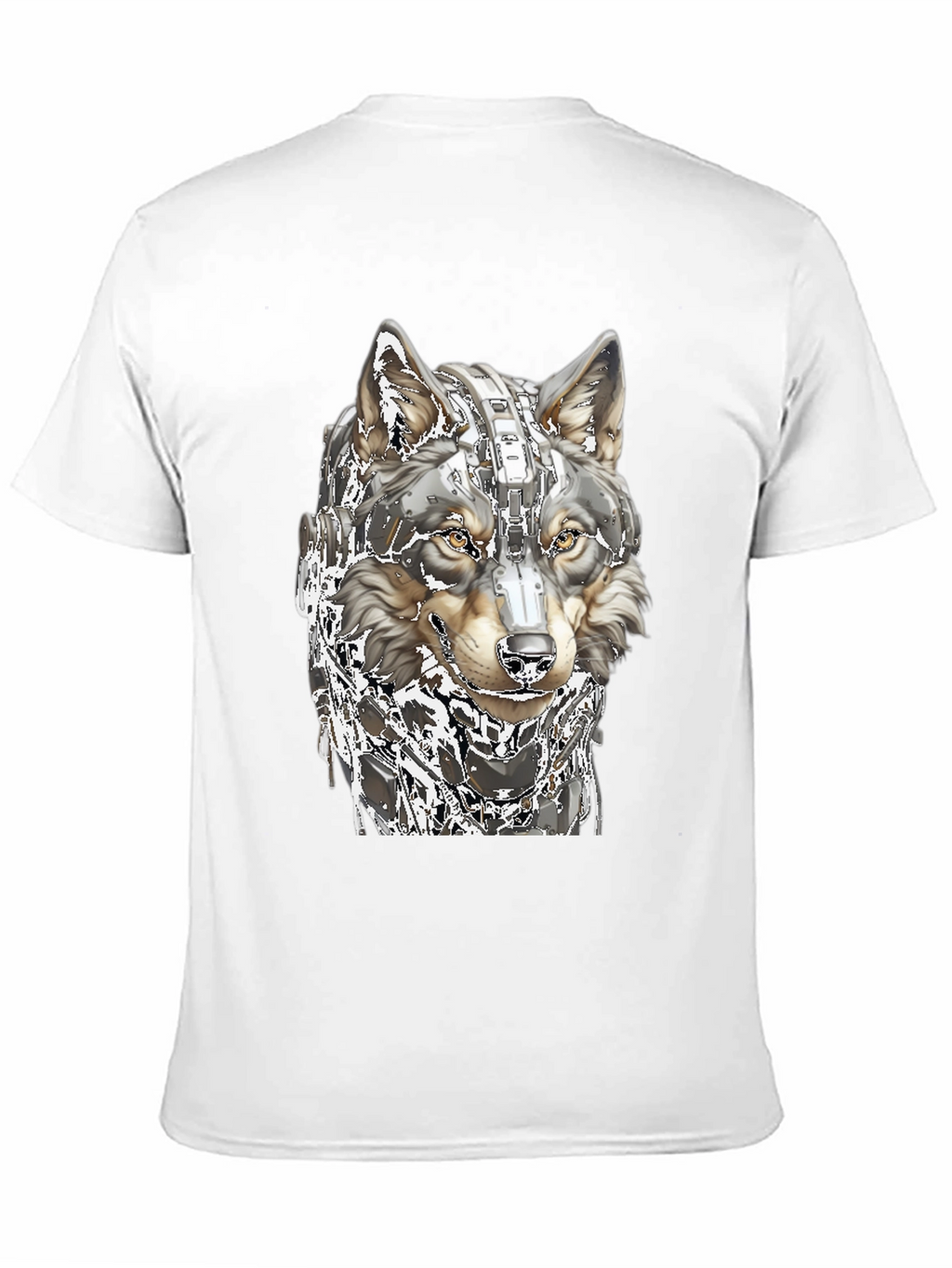 Cyber Wolf T-Shirt - Futuristic Animal Graphic Tee