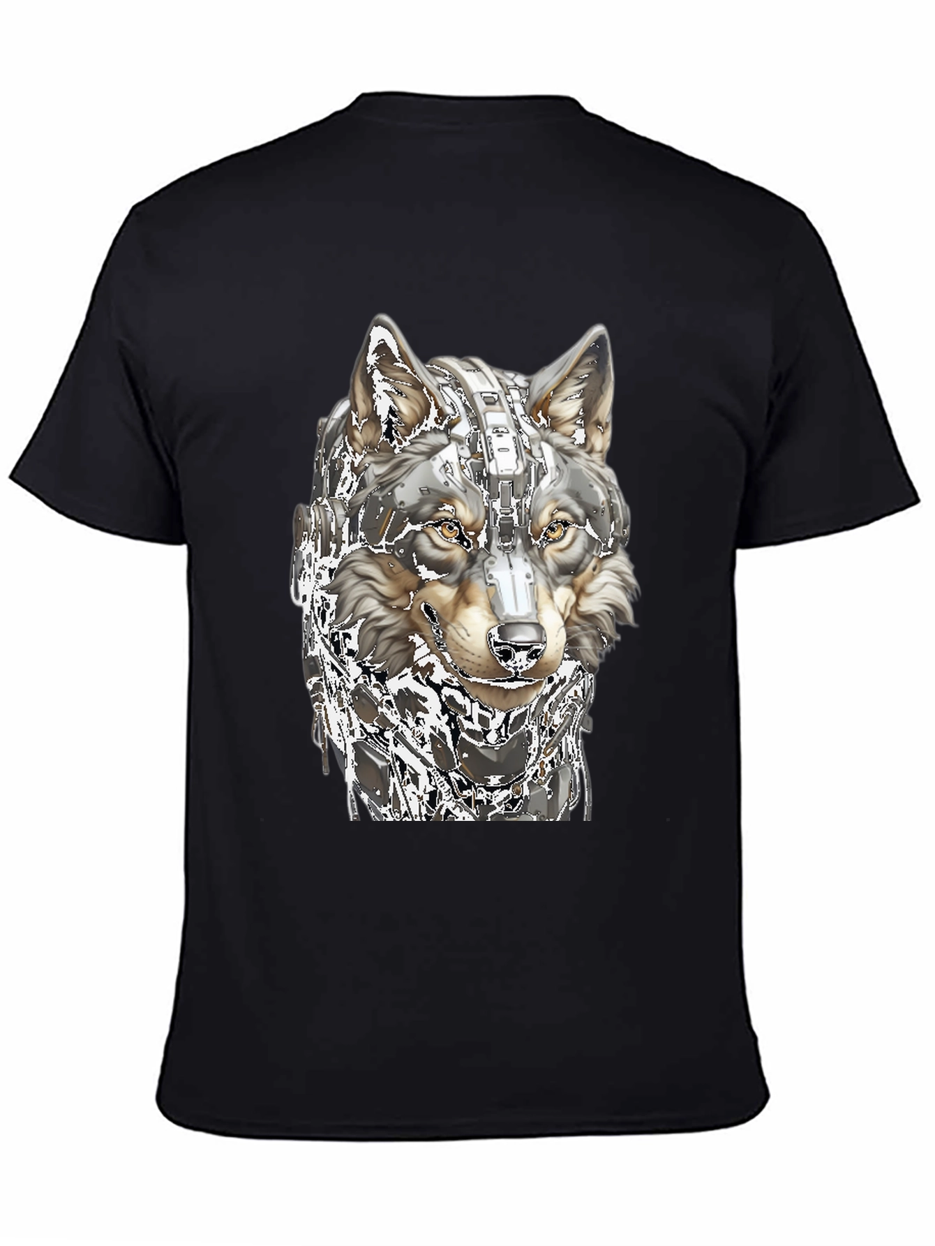 Cyber Wolf T-Shirt - Futuristic Animal Graphic Tee
