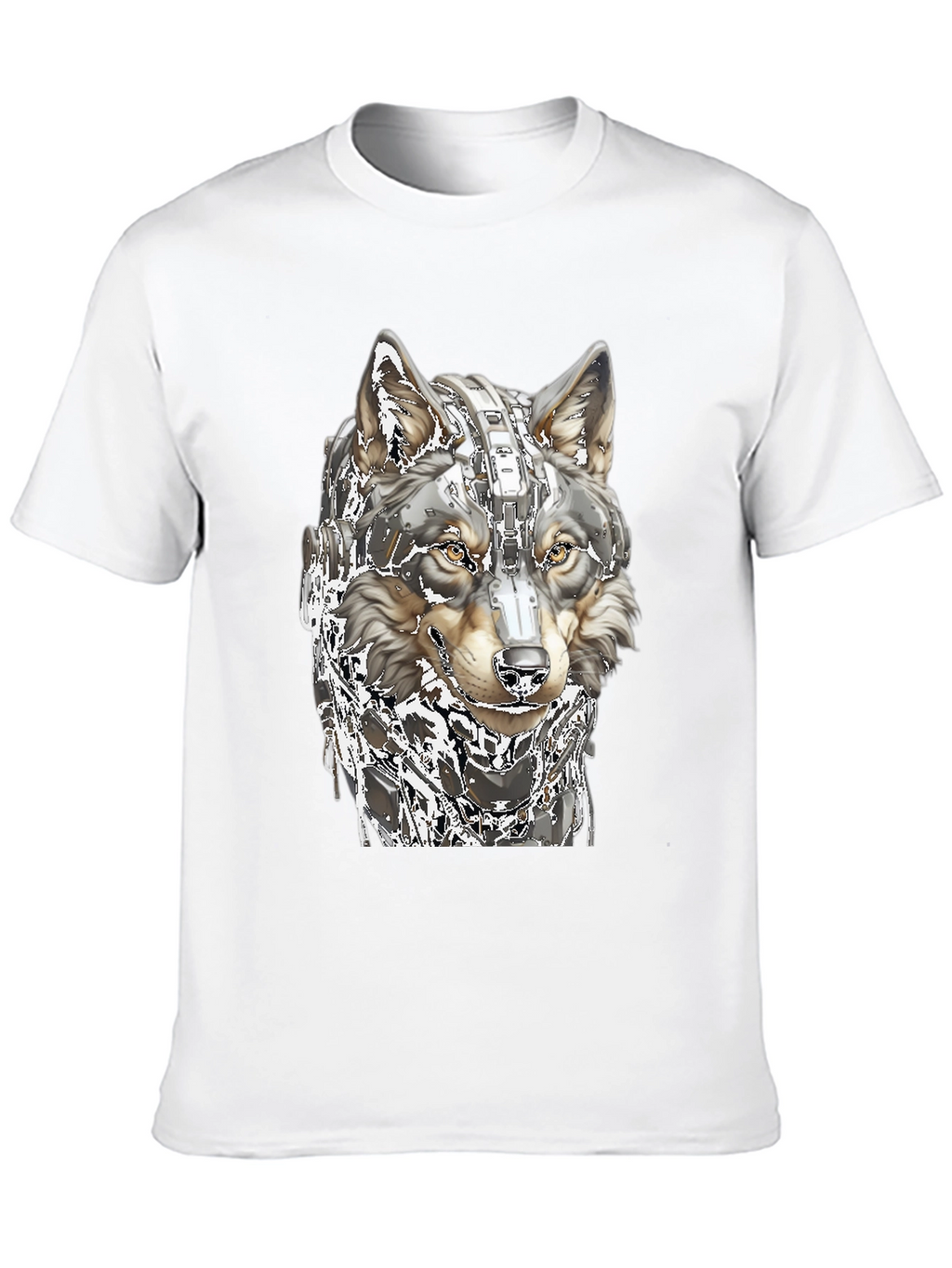 Cyber Wolf T-Shirt - Futuristic Animal Graphic Tee