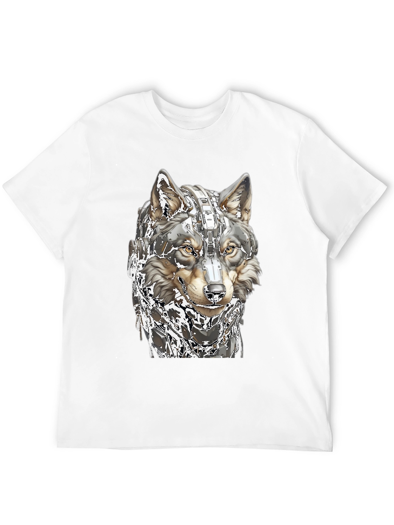 Cyber Wolf T-Shirt - Futuristic Animal Graphic Tee
