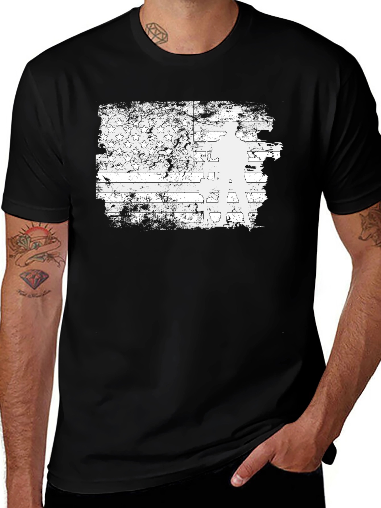 Distressed American Flag Veteran Graphic Tee