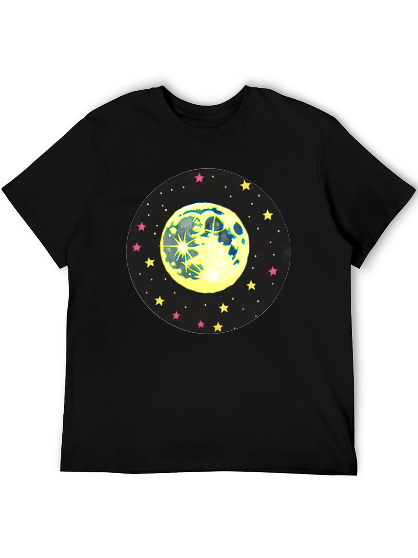 Moon and Stars Graphic Black T-Shirt